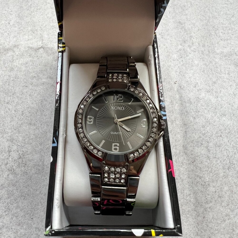 XOXO Women's Gunmetal Gray Analog-Quartz Bracelet Wristwatch - New in Box